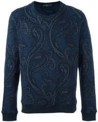 dunkelblauer bedruckter Pullover von Etro