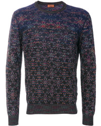 dunkelblauer bedruckter Pullover von Missoni