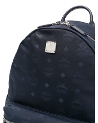 dunkelblauer bedruckter Rucksack von MCM