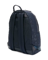 dunkelblauer bedruckter Rucksack von MCM