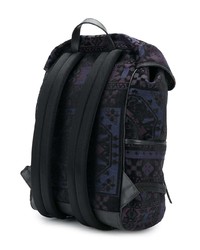 dunkelblauer bedruckter Rucksack von Etro