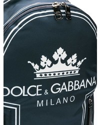 dunkelblauer bedruckter Rucksack von Dolce & Gabbana