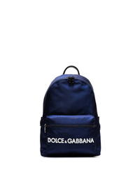 dunkelblauer bedruckter Rucksack von Dolce & Gabbana