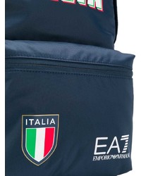 dunkelblauer bedruckter Rucksack von Ea7 Emporio Armani