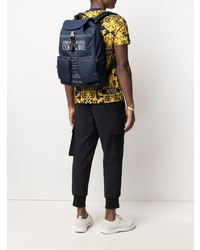 dunkelblauer bedruckter Rucksack von VERSACE JEANS COUTURE