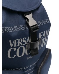 dunkelblauer bedruckter Rucksack von VERSACE JEANS COUTURE