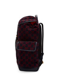 dunkelblauer bedruckter Rucksack von Gucci