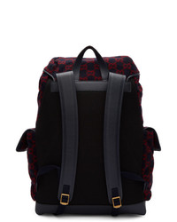 dunkelblauer bedruckter Rucksack von Gucci