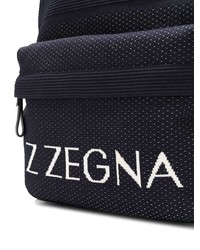 dunkelblauer bedruckter Rucksack von Z Zegna