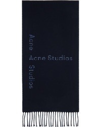 dunkelblauer bedruckter Schal von Acne Studios