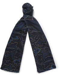 dunkelblauer bedruckter Schal von Etro