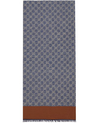 dunkelblauer bedruckter Schal von Gucci