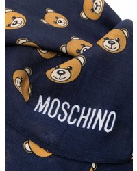 dunkelblauer bedruckter Schal von Moschino