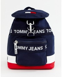 dunkelblauer bedruckter Segeltuch Rucksack von Tommy Jeans