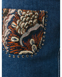 dunkelblauer bestickter Jeans Minirock von Stella McCartney