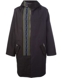 dunkelblauer bestickter Parka