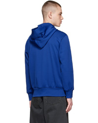 dunkelblauer bestickter Pullover mit einem Kapuze von Comme Des Garcons Play