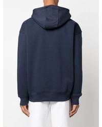 dunkelblauer bestickter Pullover mit einem Kapuze von Tommy Jeans