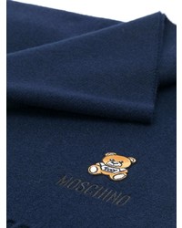 dunkelblauer bestickter Schal von Moschino
