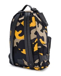 dunkelblauer Camouflage Leder Rucksack von Valentino