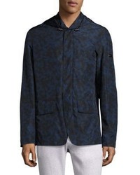 dunkelblauer Camouflage Pullover mit einem Kapuze