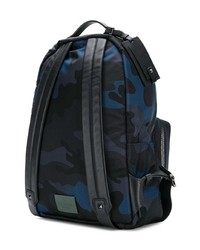 dunkelblauer Camouflage Rucksack von Valentino