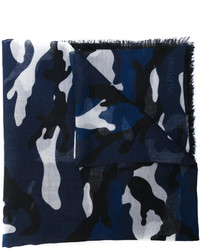 dunkelblauer Camouflage Schal von Valentino