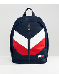 dunkelblauer Rucksack mit Chevron-Muster