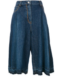 dunkelblauer Hosenrock aus Jeans mit Falten von Sacai