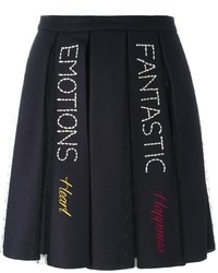 dunkelblauer Wollrock mit Falten von RED Valentino