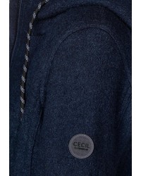 dunkelblauer Fleece-Mantel von Cecil
