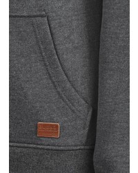 dunkelblauer Fleece-Pullover mit einem Kapuze von BLEND