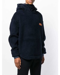 dunkelblauer Fleece-Pullover mit einem Kapuze von Napapijri