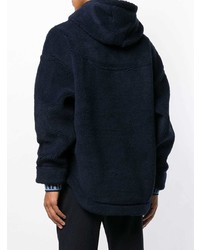 dunkelblauer Fleece-Pullover mit einem Kapuze von Napapijri