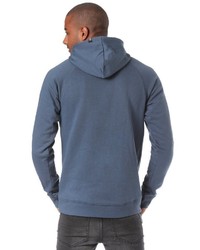 dunkelblauer Fleece-Pullover mit einem Kapuze von LAKEVILLE MOUNTAIN