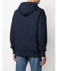 dunkelblauer Fleece-Pullover mit einem Kapuze von Tommy Jeans