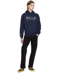 dunkelblauer Fleece-Pullover mit einem Kapuze von Polo Ralph Lauren