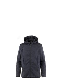 dunkelblauer Fleece-Pullover mit einem Kapuze von OCK