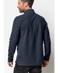 dunkelblauer Fleece-Pullover mit einem Reißverschluss am Kragen von Jack Wolfskin