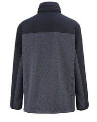 dunkelblauer Fleece-Pullover mit einem Reißverschluß von MEN PLUS BY HAPPY SIZE