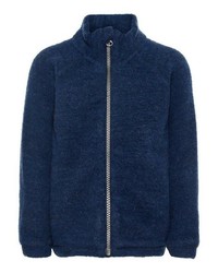dunkelblauer Fleece-Pullover mit einem Reißverschluß von Name It