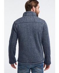 dunkelblauer Fleece-Pullover mit einem Reißverschluß von Schmuddelwedda