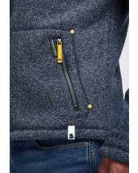 dunkelblauer Fleece-Pullover mit einem Reißverschluß von Schmuddelwedda