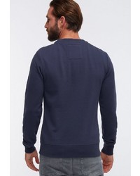 dunkelblauer Fleece-Pullover mit einem Rundhalsausschnitt von Dreimaster