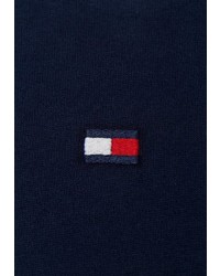 dunkelblauer Fleece-Pullover mit einem Rundhalsausschnitt von Tommy Hilfiger