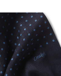 dunkelblauer gepunkteter Schal von Drakes