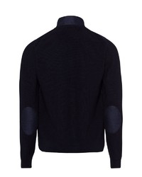 dunkelblauer gesteppter Pullover mit einem Reißverschluß von Brax