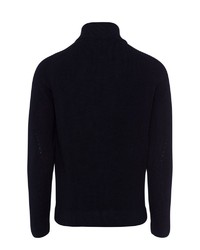 dunkelblauer gesteppter Pullover mit einem Reißverschluß von Brax