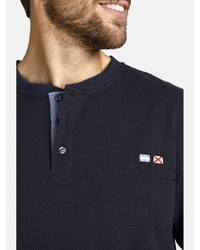 dunkelblauer Henley-Pullover von Jan Vanderstorm