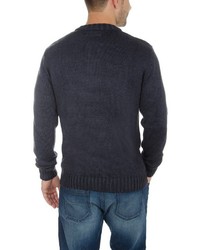 dunkelblauer Henley-Pullover von Solid